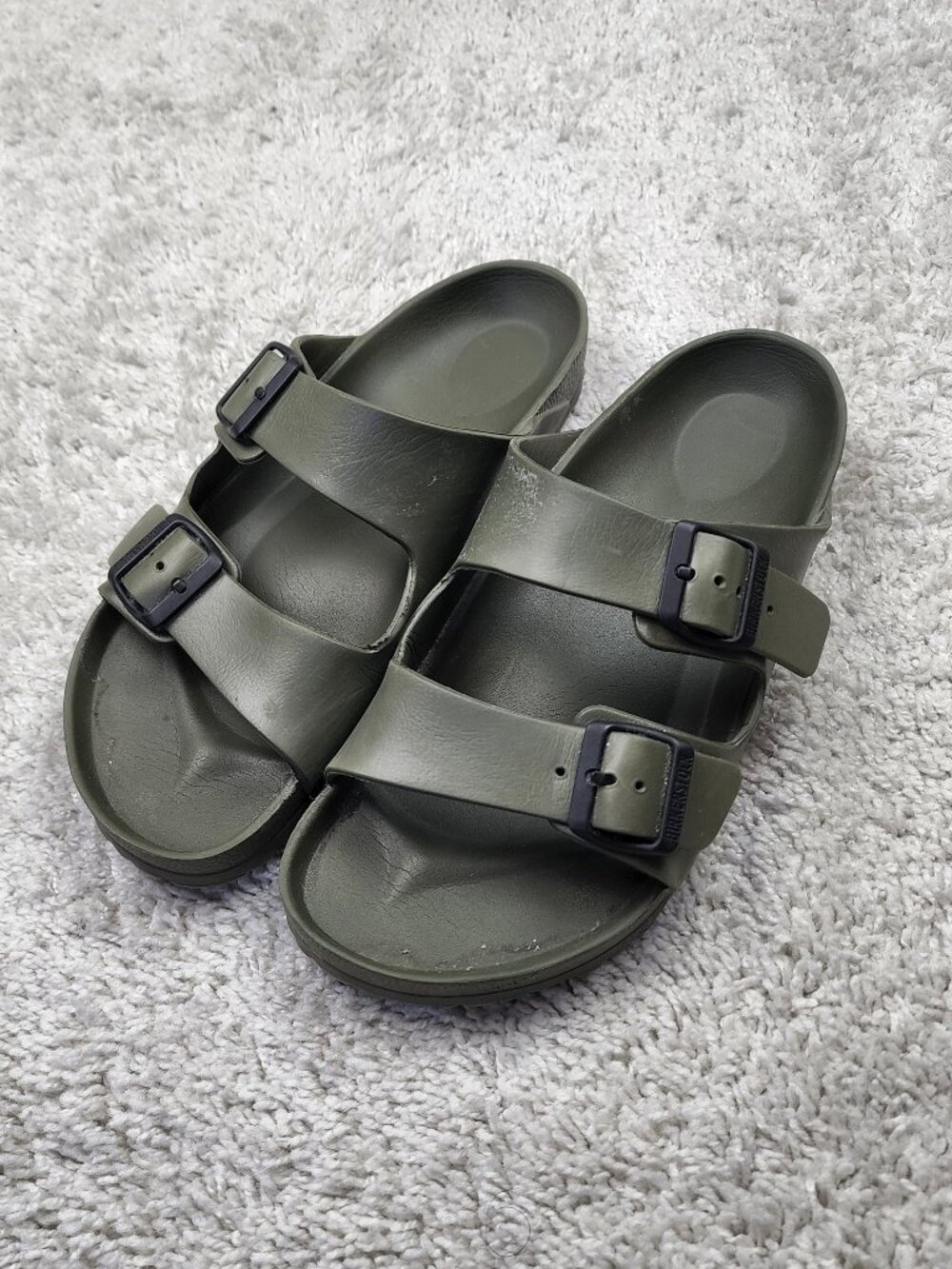 BIRKENSTOCK Arizona EVA Slide Men's Sandals Army Green Size 9 EU 42 Rubber USA